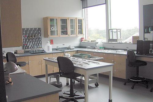 另一个地质学教授和学生使用的研究实验室.