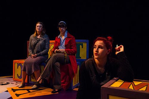 Olivia Love-Hatlestad'20, at left, in Beloit's production of Baby With the Bathwater. Love-Hatles...