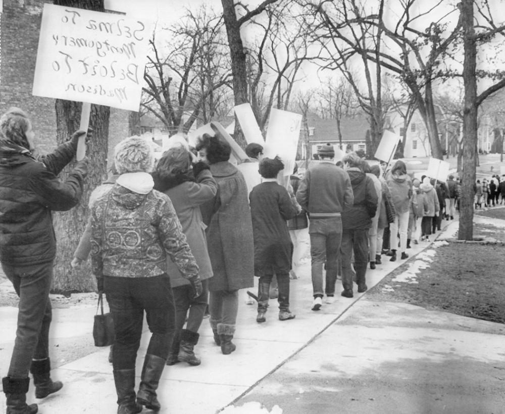 Students march to Madison in March of 1965.