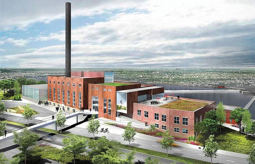A rendering of the outside of the Powerhouse (2015).