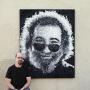 《真人国际菠菜》,” a large-scale mosaic portrait of Jerry Garcia, is one of Kevin Champeny’s recent works of art.